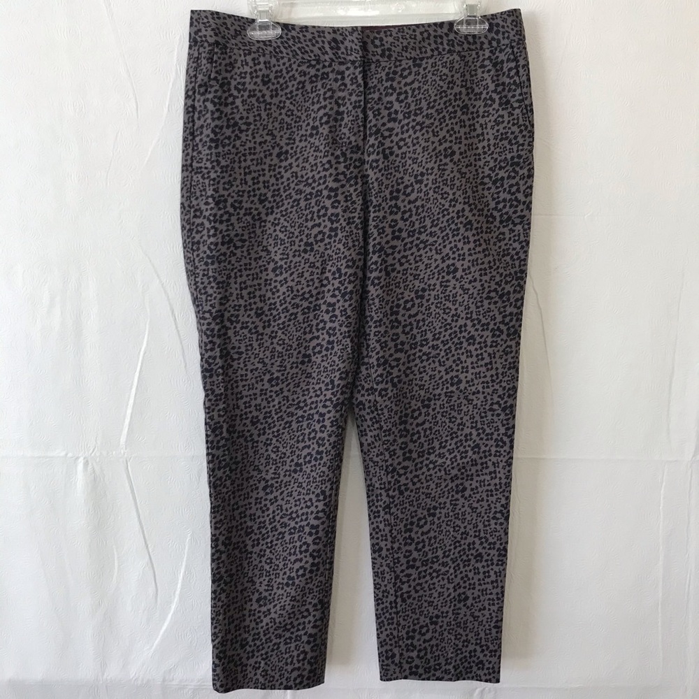 Boden Leopard Print Ankle Cropped Pants Trousers